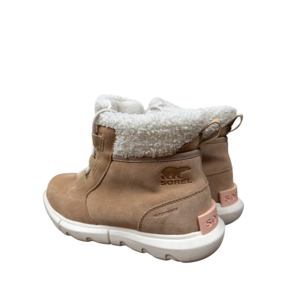 Sorel Womens Waterproof Tan Suede Faux Fur Lined Winter Boots Size 7‎